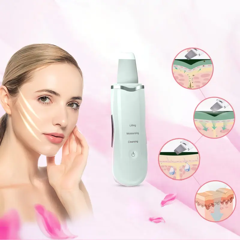 Ультразвуковий скраббер портативний для чищення обличчя Face Cleaner 8816 / Очищувач порів / Скрабер ліфтинг - Зображення 3