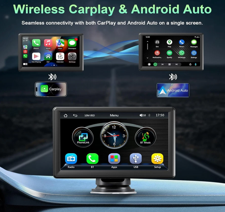 Автомобільний екран CarPlay 7″ G6697 з Android Auto - Зображення 4