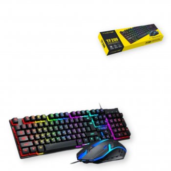 Ігровий комплект клавіатура та миша навушники килимок 4в1 Linmoni TF-400 Kit з RGB підсвічуванням для геймерів - Зображення 2