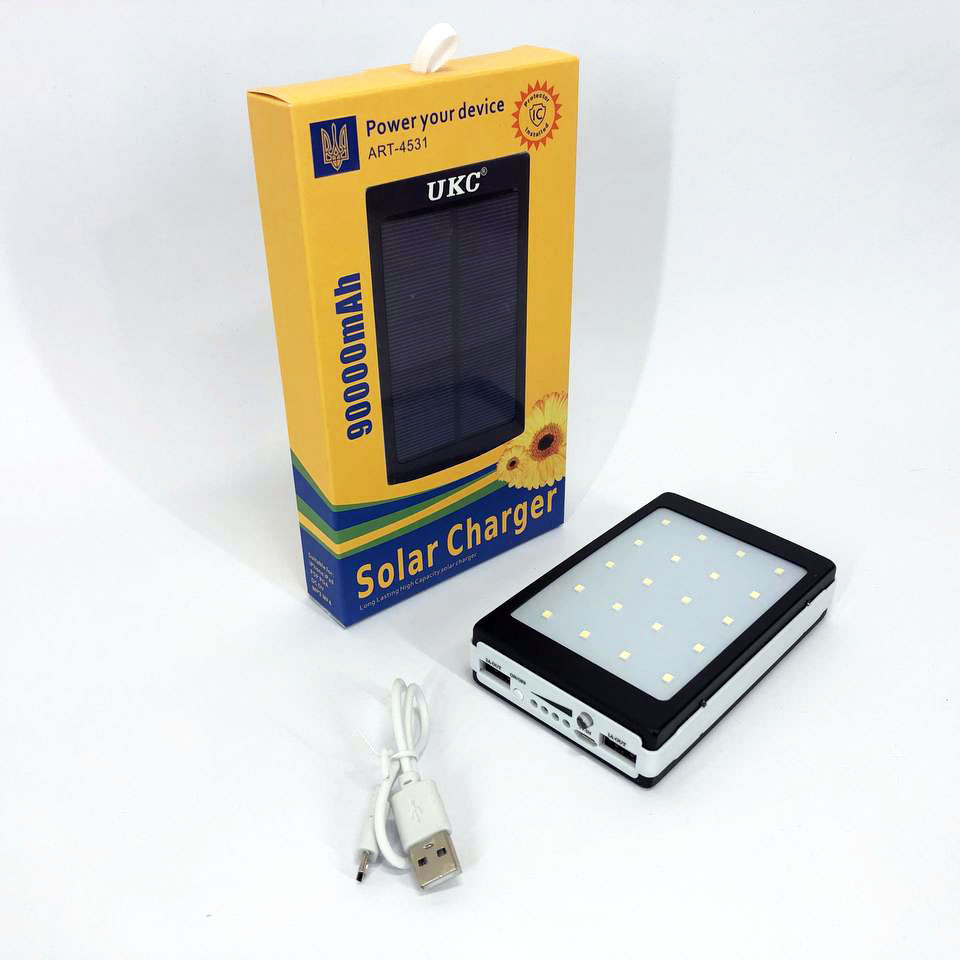 Павербанк Solar 90000 mAh із сонячною панеллю та LED-ліхтарем - Зображення 9