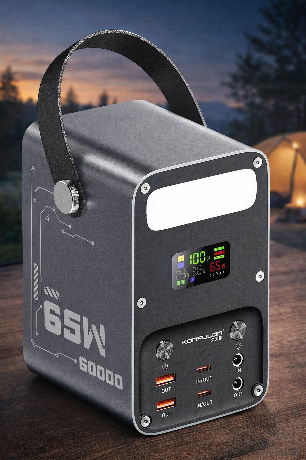 Павербанк 60000 mAh PD 65W із DC-виходом та LED-ліхтарем - Зображення 6