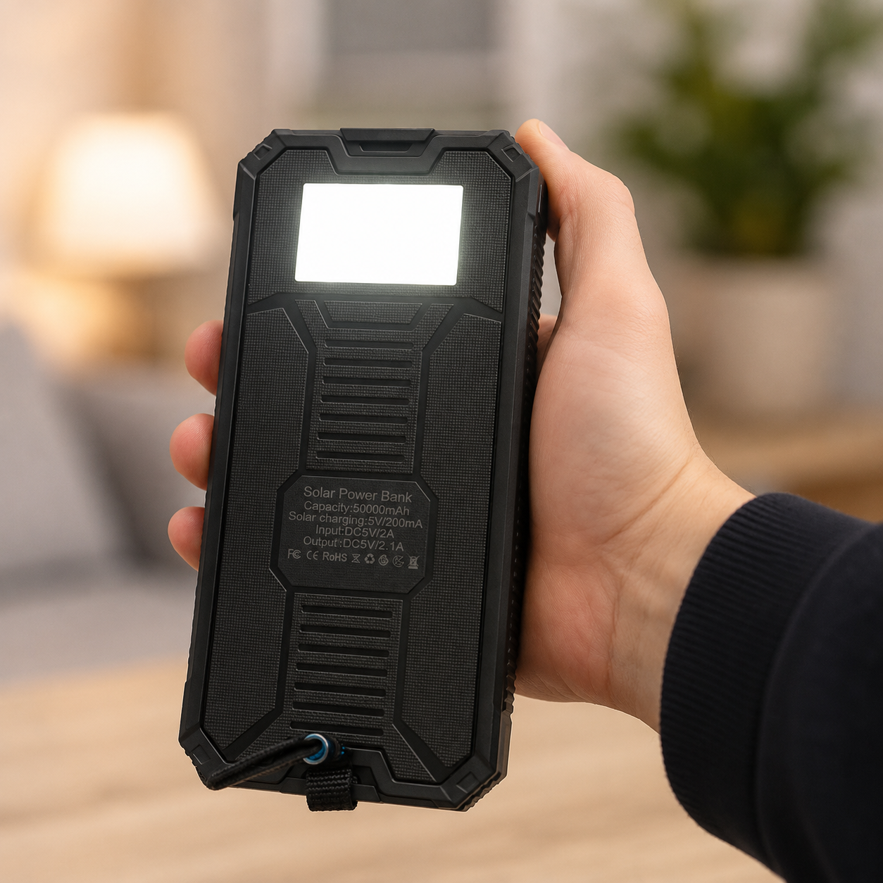 Павербанк Solar 50000 mAh KL-110 із сонячною панеллю та ліхтарем - Зображення 4