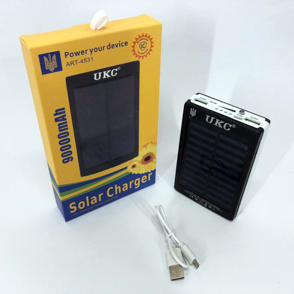 Павербанк Solar 90000 mAh із сонячною панеллю та LED-ліхтарем - Зображення 6