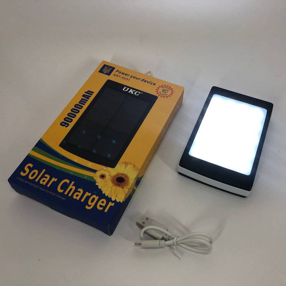 Павербанк Solar 90000 mAh із сонячною панеллю та LED-ліхтарем - Зображення 4