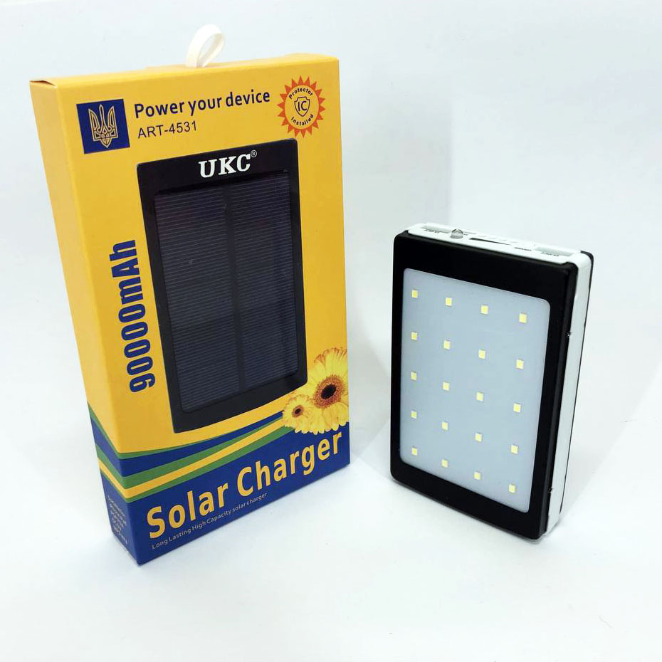 Павербанк Solar 90000 mAh із сонячною панеллю та LED-ліхтарем - Зображення 13