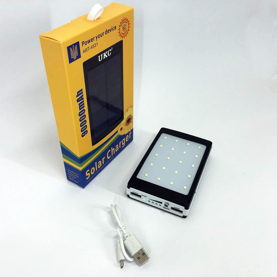 Павербанк Solar 90000 mAh із сонячною панеллю та LED-ліхтарем - Зображення 10