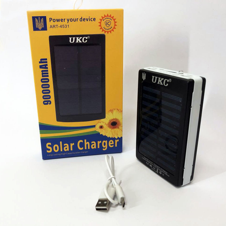 Павербанк Solar 90000 mAh із сонячною панеллю та LED-ліхтарем - Зображення 7