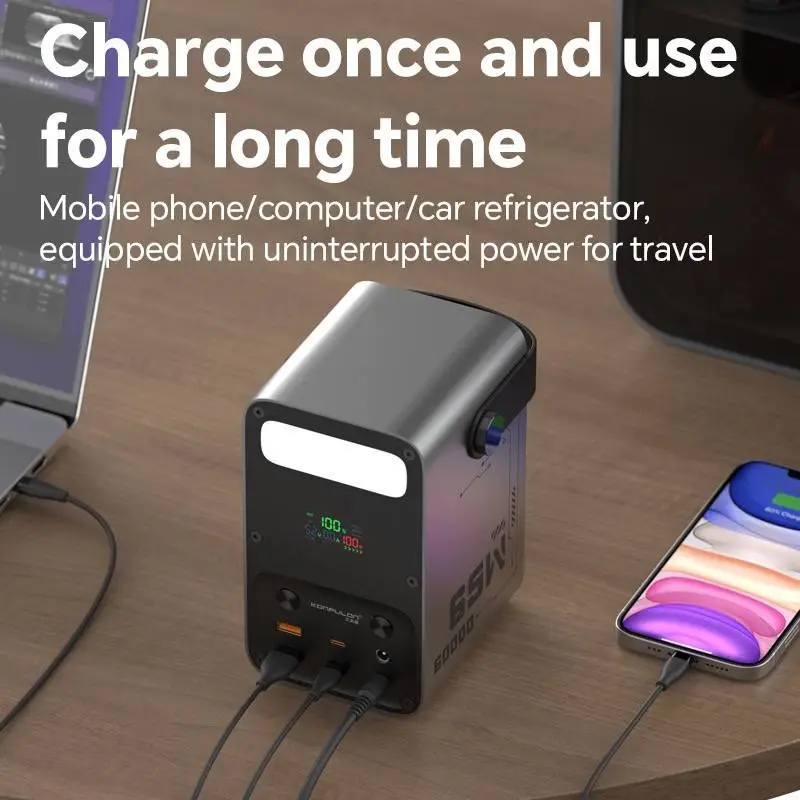 Павербанк 60000 mAh PD 65W із DC-виходом та LED-ліхтарем - Зображення 3