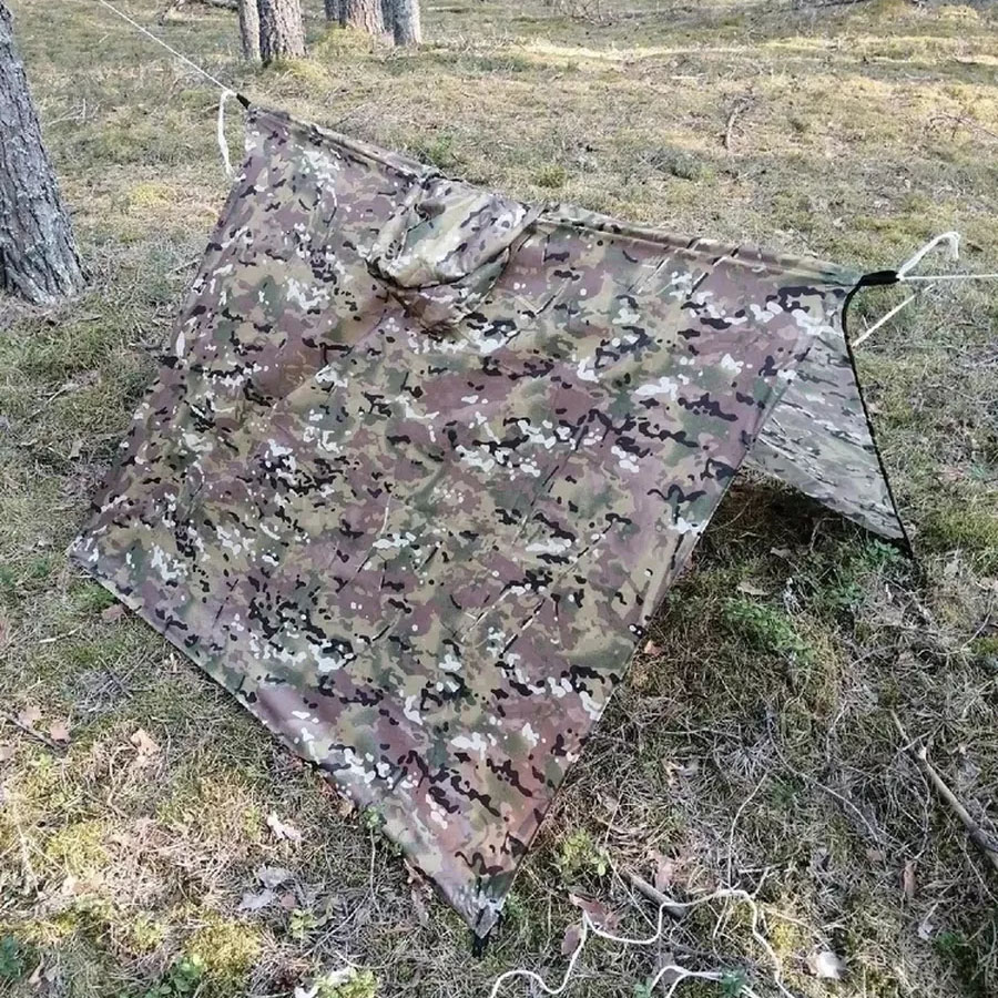 Тактичний дощовик-пончо мультикам Rip-Stop із чохлом - Зображення 12