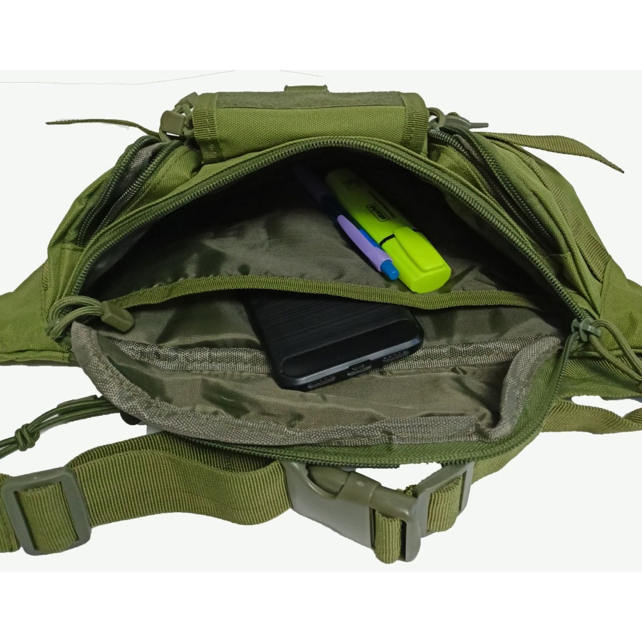Тактична поясна сумка D06 5 л MOLLE, зелена - Зображення 5